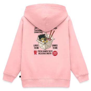 Japanische Nudelbox Ramen - Kinder Premium Organic Zip Hoodie - Rosa - Hinten - AI Model Kid Female (0cm)