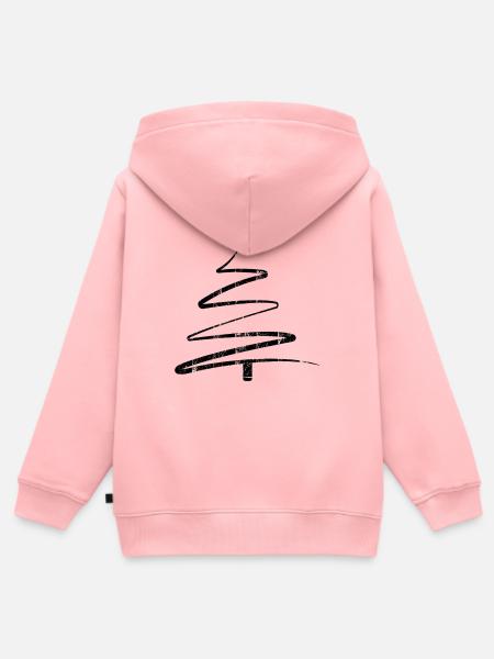 Weihnachtsbaum frohe Weihnachten - Kinder Premium Organic Zip Hoodie - Rosa