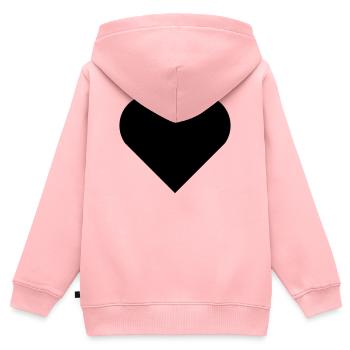 Herz - Kinder Premium Organic Zip Hoodie - Rosa - Hinten - AI Model Kid Female (0cm)