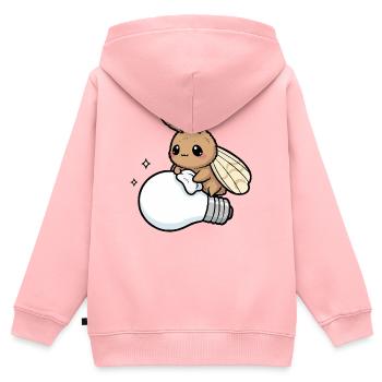 Lampe à polir les mites - Sweat Premium à capuche zippé enfant bio - rose - Dos - AI Model Kid Female (0cm)