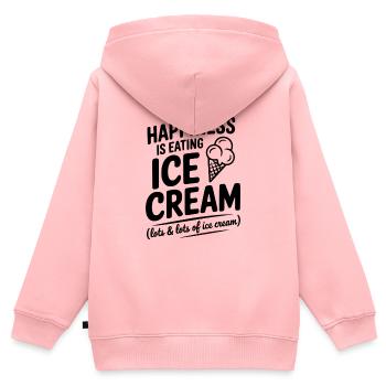Glück ist Sahne essen - Kinder Premium Organic Zip Hoodie - Rosa - Hinten - AI Model Kid Female (0cm)