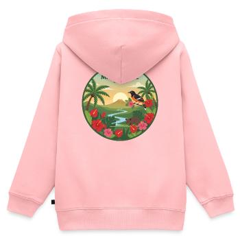 Martinique 972 - Kinder Premium Organic Zip Hoodie - Rosa - Hinten - AI Model Kid Female (0cm)