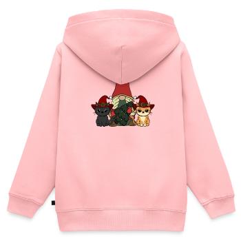 Katze Wichtel  - Kinder Premium Organic Zip Hoodie - Rosa - Hinten - AI Model Kid Female (0cm)