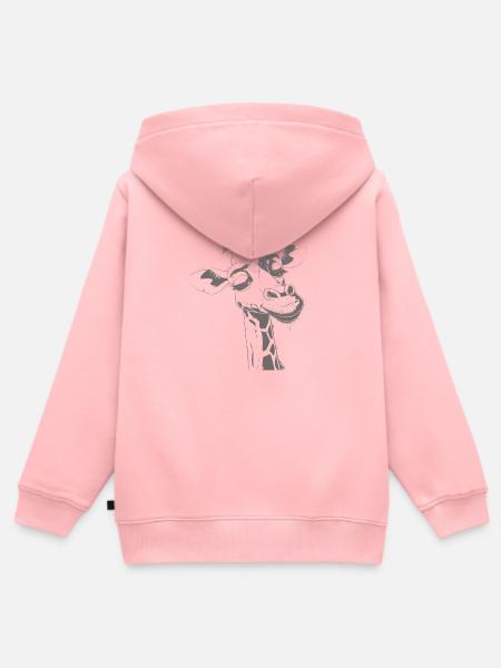 Chill Giraffe Tier Gekritzel - Kinder Premium Organic Zip Hoodie - Rosa