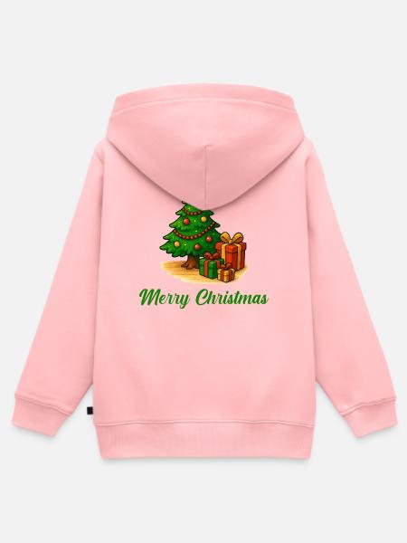 Weihnachtsbaum Geschenke - Kinder Premium Organic Zip Hoodie - Rosa