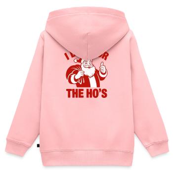 Santa Pun Tee - Kids Premium Organic Zip-up Hoodie - rose - Back - AI Model Kid Female (0cm)