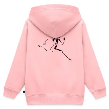 coureur - Sweat Premium à capuche zippé enfant bio - rose - Dos - AI Model Kid Female (0cm)