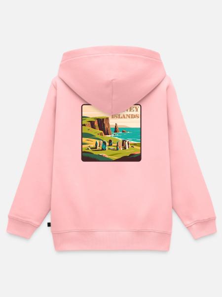 Orkney Islands Schottland - Kinder Premium Organic Zip Hoodie - Rosa