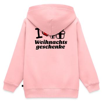I Love Weihnachtsgeschenke  - Kinder Premium Organic Zip Hoodie - Rosa - Hinten - AI Model Kid Female (0cm)