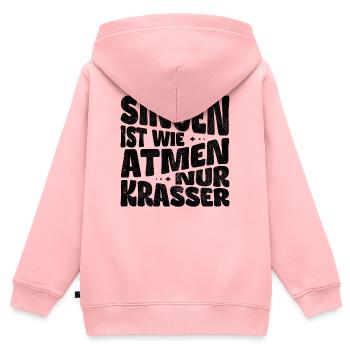 Singen ist wie Atmen, nur krasser! - Kinder Premium Organic Zip Hoodie - Rosa - Hinten - AI Model Kid Female (0cm)