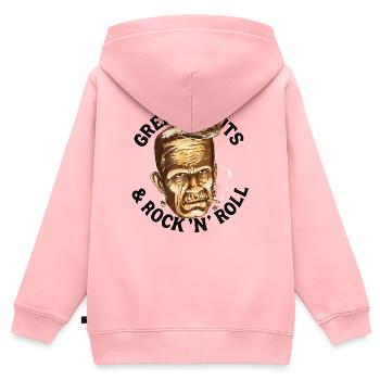 Gomina, guts & Rock... - Kids Premium Organic Zip-up Hoodie - rose - Back - AI Model Kid Female (0cm)