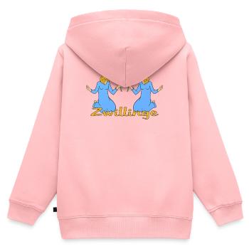 Sternzeichen Zwillinge - Kinder Premium Organic Zip Hoodie - Rosa - Hinten - AI Model Kid Female (0cm)