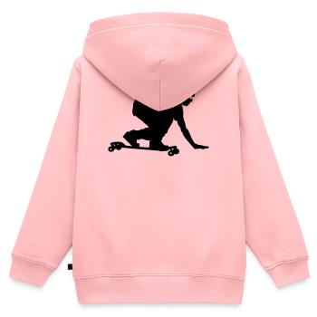 Longboard - Sweat Premium à capuche zippé enfant bio - rose - Dos - AI Model Kid Female (0cm)