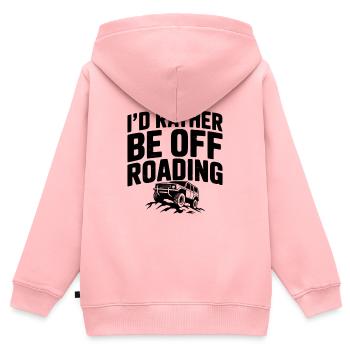 Ich wäre lieber im Gelände unterwegs - Kinder Premium Organic Zip Hoodie - Rosa - Hinten - AI Model Kid Female (0cm)
