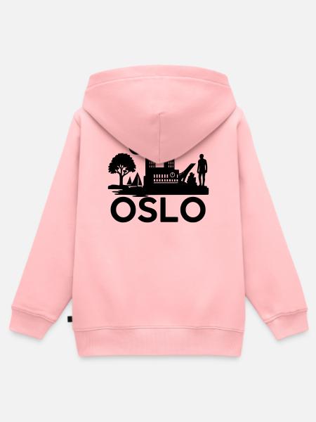 oslo silhouette wahrzeichen - Kinder Premium Organic Zip Hoodie - Rosa