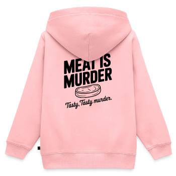 La viande, c’est un meurtre Savoureux Meurtre savoureux - Sweat Premium à capuche zippé enfant bio - rose - Dos - AI Model Kid Female (0cm)