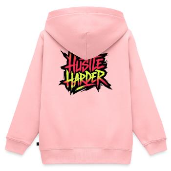 Hustle Neon Graffiti - Sweat Premium à capuche zippé enfant bio - rose - Dos - AI Model Kid Female (0cm)