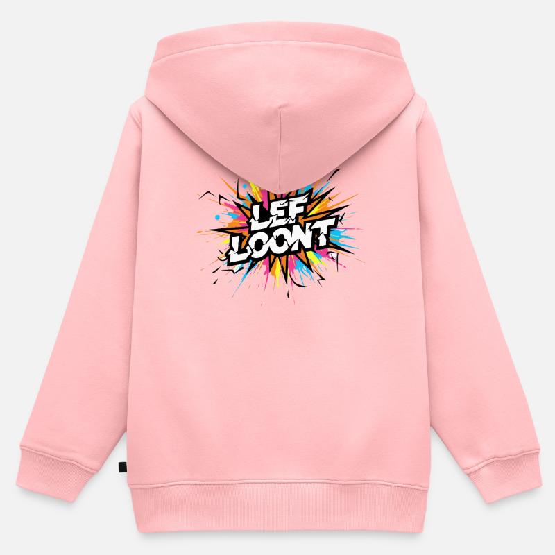 Guts ripaga il testo dell'esplosione comica - Felpa Premium con cappuccio con zip bambino bio - rosa