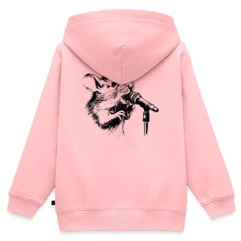 singende Maus - Kinder Premium Organic Zip Hoodie - Rosa - Hinten - AI Model Kid Female (0cm)