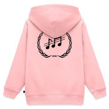 Couronne de notes de musique - Sweat Premium à capuche zippé enfant bio - rose - Dos - AI Model Kid Female (0cm)