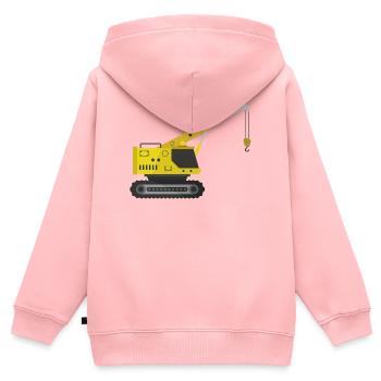 Kranich - Kinder Premium Organic Zip Hoodie - Rosa - Hinten - AI Model Kid Female (0cm)