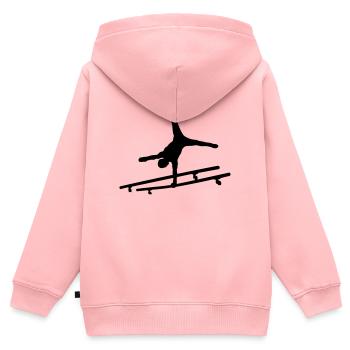 Gymnastik - Kinder Premium Organic Zip Hoodie - Rosa - Hinten - AI Model Kid Female (0cm)
