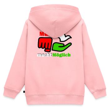 Mut power Möglich - Kinder Premium Organic Zip Hoodie - Rosa - Hinten - AI Model Kid Female (0cm)