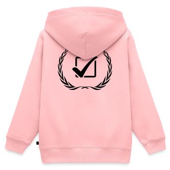 Häkchen Ankreuzen Kranz - Kinder Premium Organic Zip Hoodie - Rosa - Hinten - AI Model Kid Female (0cm)
