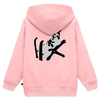 Schneemann - Kinder Premium Organic Zip Hoodie - Rosa - Hinten - AI Model Kid Female (0cm)