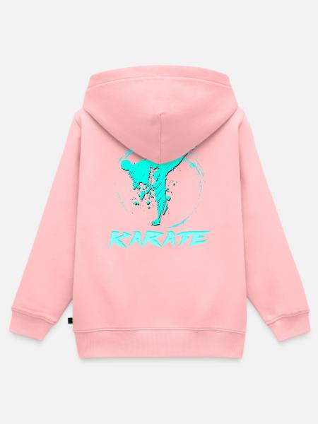 Karate - Kinder Premium Organic Zip Hoodie - Rosa