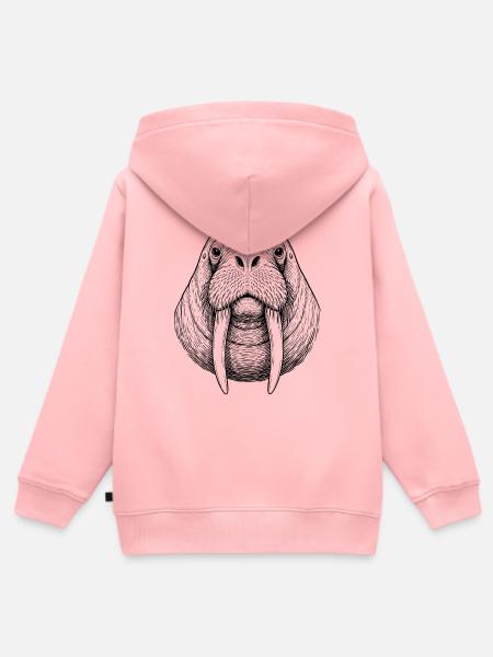 Walross - Kinder Premium Organic Zip Hoodie - Rosa