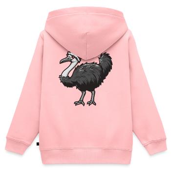 Bouquet Noël - Sweat Premium à capuche zippé enfant bio - rose - Dos - AI Model Kid Female (0cm)