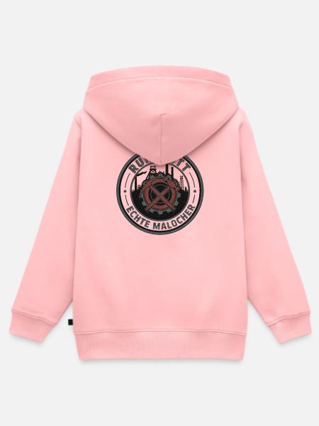Ruhrpott Echte Malocher Patch - Kinder Premium Organic Zip Hoodie - Rosa