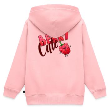 Berry Cute Raspberry - Kids Premium Organic Zip-up Hoodie - rose - Back - AI Model Kid Female (0cm)