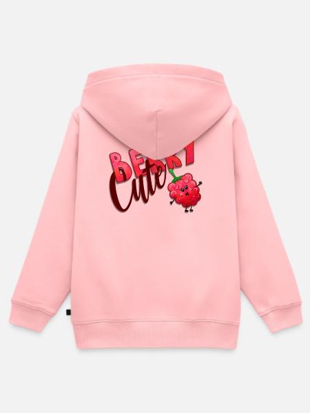 Berry Cute Himbeere - Premium børne zip-hættetrøje økologisk - rosa