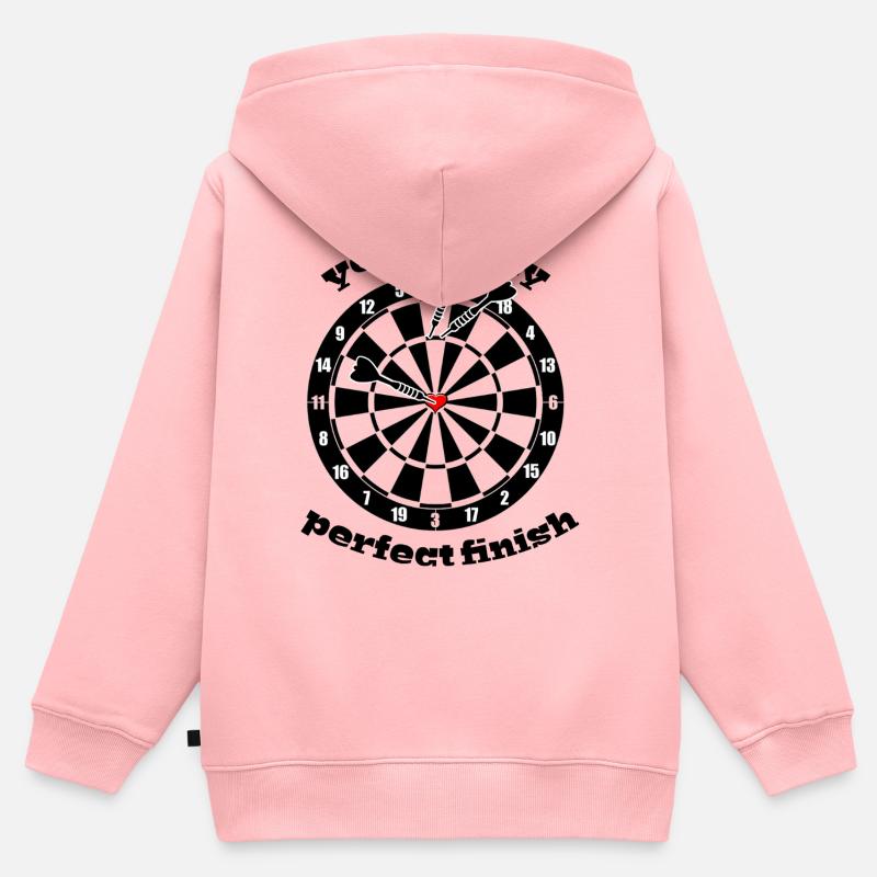 Fléchettes amoureuses - Sweat Premium à capuche zippé enfant bio - rose