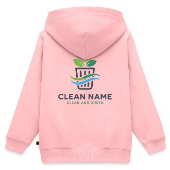 Öko-Pflanze im Korb-Logo - Kinder Premium Organic Zip Hoodie - Rosa - Hinten - AI Model Kid Female (0cm)