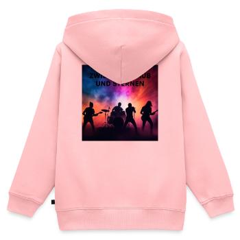 Zwischen Staub und Sternen - Kinder Premium Organic Zip Hoodie - Rosa - Hinten - AI Model Kid Female (0cm)