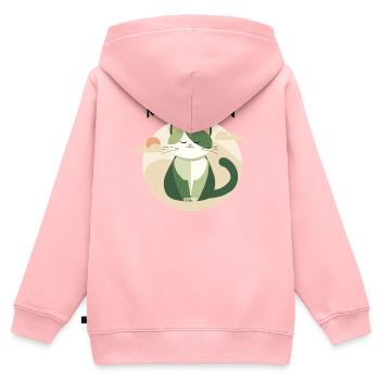 Moin moin - Katze mit Norddeutscher Begrüßung - Kinder Premium Organic Zip Hoodie - Rosa - Hinten - AI Model Kid Female (0cm)