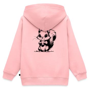 Waldbewohner mit Kaffee Waldrand Kaffeeklatsch - Kinder Premium Organic Zip Hoodie - Rosa - Hinten - AI Model Kid Female (0cm)