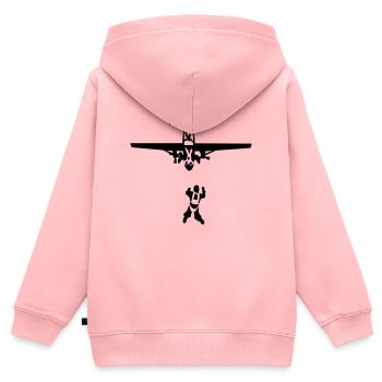parachutisme - Sweat Premium à capuche zippé enfant bio - rose - Dos - AI Model Kid Female (0cm)
