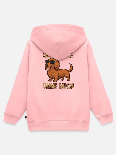 Ohne Dackel - Kinder Premium Organic Zip Hoodie - Rosa