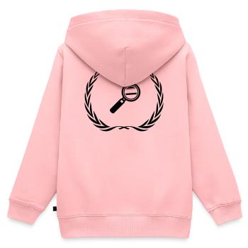 Lupe Symbol Kranz - Kinder Premium Organic Zip Hoodie - Rosa - Hinten - AI Model Kid Female (0cm)