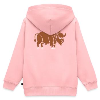 Bison - Sweat Premium à capuche zippé enfant bio - rose - Dos - AI Model Kid Female (0cm)