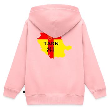Tarn 81 - Kinder Premium Organic Zip Hoodie - Rosa - Hinten - AI Model Kid Female (0cm)