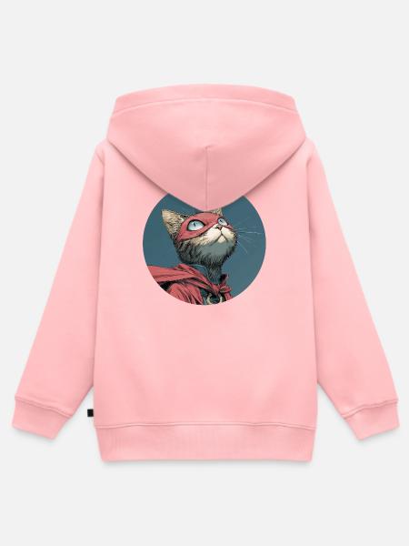 Superkatze, Manga - Kinder Premium Organic Zip Hoodie - Rosa