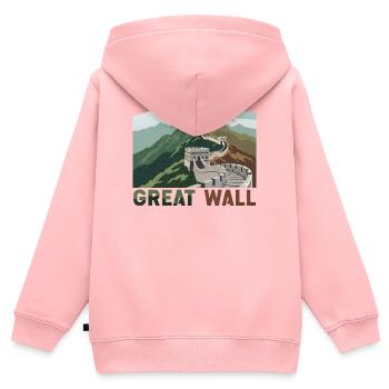 Große Mauer Chinesische Mauer - Kinder Premium Organic Zip Hoodie - Rosa - Hinten - AI Model Kid Female (0cm)