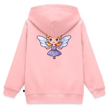 Fée Doux Bébé Conte de Fées - Sweat Premium à capuche zippé enfant bio - rose - Dos - AI Model Kid Female (0cm)