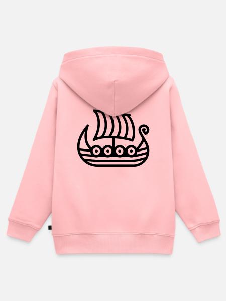 Wikingerschiff - Kinder Premium Organic Zip Hoodie - Rosa