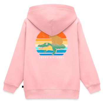 Happy birthday - Kinder Premium Organic Zip Hoodie - Rosa - Hinten - AI Model Kid Female (0cm)